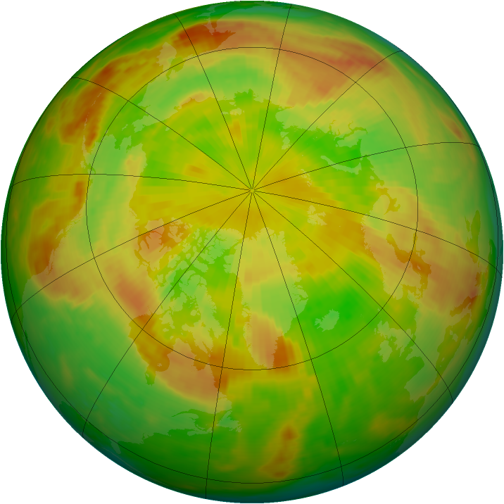 Arctic ozone map for 25 May 1991